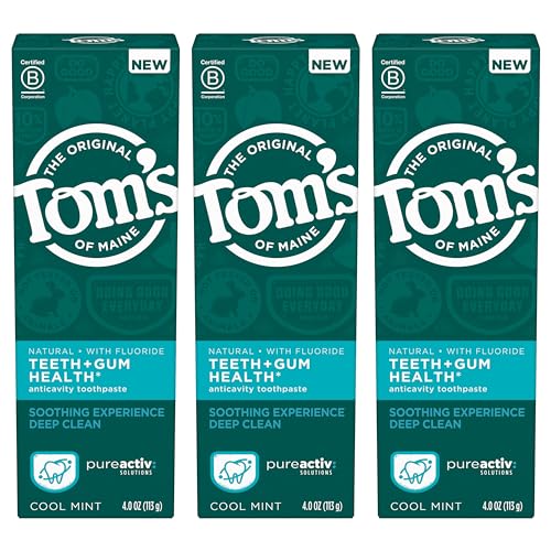 Tom's of Maine Toothpaste - Anticavity & Gum Health with Fluoride, Zinc & Sea Salt - 3-Pack 4oz