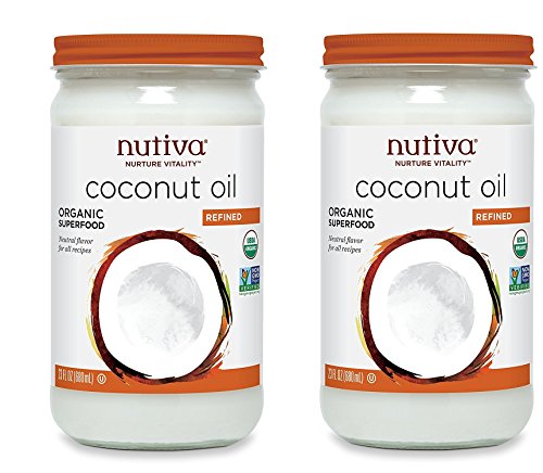 Nutiva Coconut Oil - High-Temperature Cooking, USDA Organic, Non-GMO - 23oz, 2 Pack