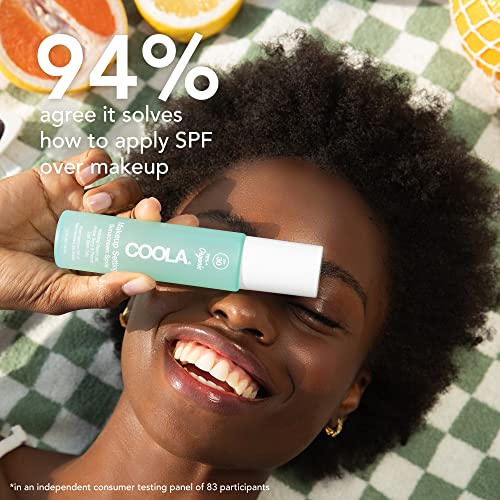 COOLA Organic Makeup Setting Spray - Hydrating SPF 30 Protection, Cucumber & Aloe Vera - 1.5 Fl Oz