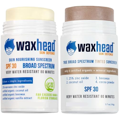 Waxhead Sunscreen Stick Bundle - Non-Nano Zinc, Reef Safe, Organic, Broad Spectrum - 4oz