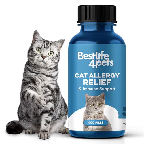 BestLife4Pets Immune Defense for Cats - Supports Allergy Relief, Natural Ingredients - 400 Pills