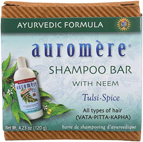 Auromere Ayurvedic Shampoo Bar - All-in-One Care, Neem Infused, Vegan, 100% Zero-Waste - 4.23oz