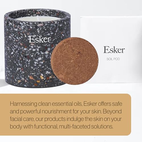 Esker Plantable Candle - Vegan Aromatherapy, Reusable Pot, Culinary Herb Seeds - 13oz