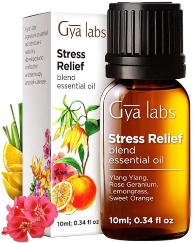 Gya Labs Stress Relief Essential Oil - Calming Aromatherapy Blend, 100% Natural - 0.34 fl oz