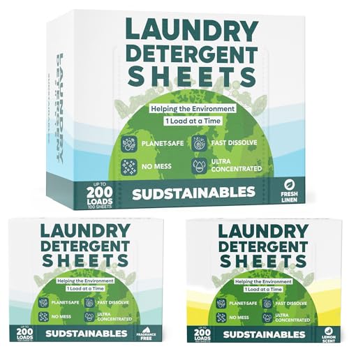 Good Natured Brand Laundry Detergent Sheets - Ultra Cleaning, Sensitive Skin Safe - 100 Sheets