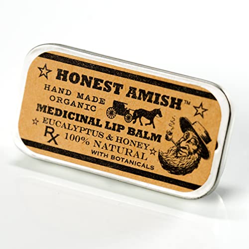 Honest Amish Lip Balm - Moisturizes Dry Lips, Herbal Remedy with Organic Beeswax - 3 Pack