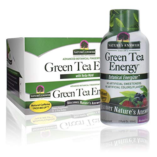 Nature's Answer Green Tea Energy Powder - Natural Energy from Superfruits & Herbs - 12 Count