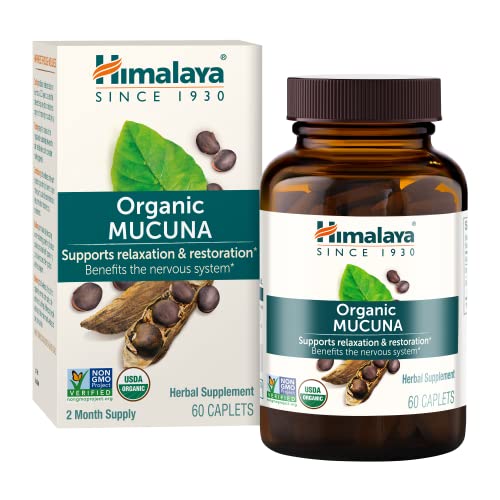 Himalaya Organic Mucuna Herbal Supplement - Supports Relaxation & Tension Relief - 600mg, 60 Caps