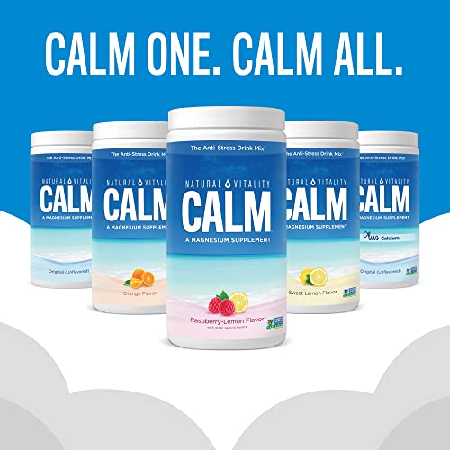 Natural Vitality Calm Magnesium Supplement - Supports Stress Relief, Cherry Flavor - 8 oz