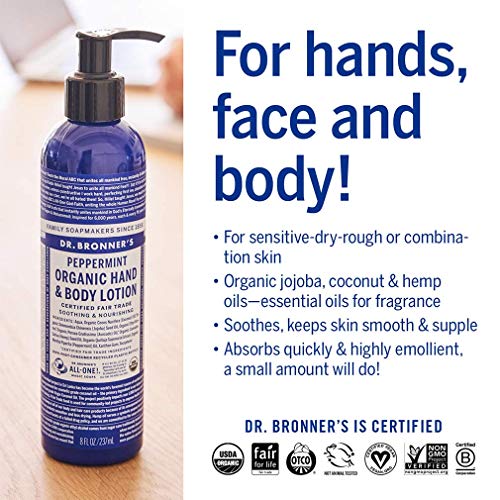 Dr. Bronner's Body Lotion Variety Pack - Nourishing & Soothing Organic Ingredients - 4 Count