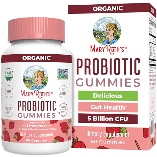 MaryRuth's Organic Probiotic Gummies - Digestive & Immune Support, Vegan, Non-GMO - 60 Count