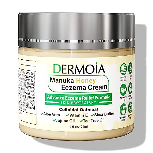 DERMOIA Manuka Honey Eczema Cream - Fast Relief for Itchy Skin, Safe for All Ages - 4oz