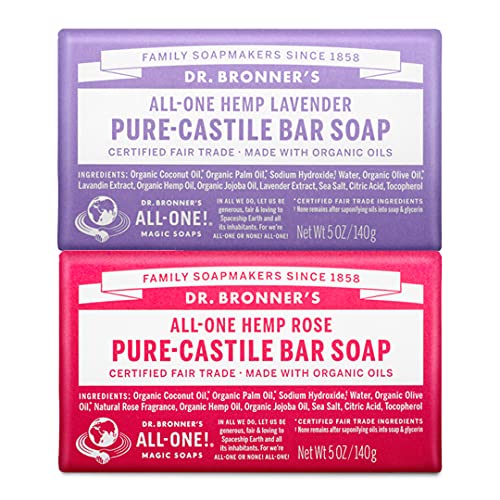 Dr. Bronner's Body Soap - Gentle Organic Oils, Vegan & Cruelty-Free, Lavender & Rose - 2-Pack