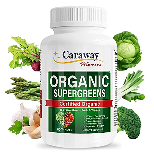 Caraway Vitamins Superfood Complex - Immune Support, 28 Fruits & Veggies, 60 Tablets