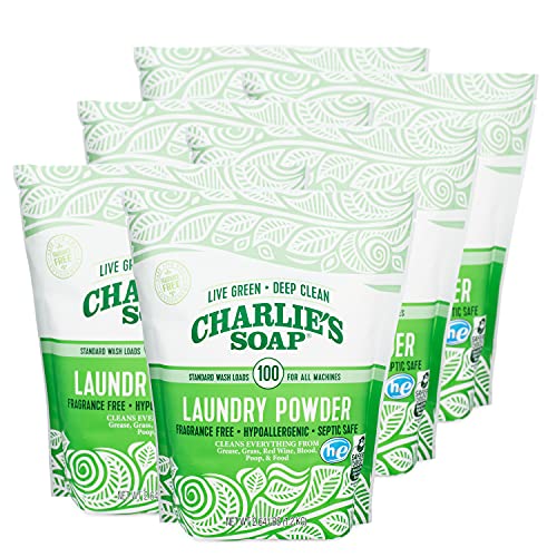 Charlie's Soap Laundry Powder - Hypoallergenic Deep Clean, EPA Safer Choice Certified - 100 Loads