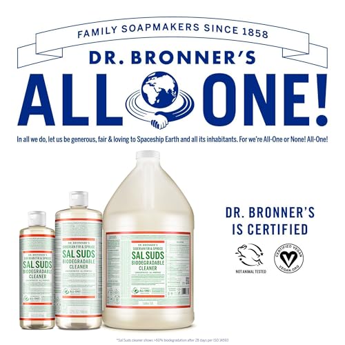 Dr. Bronner's Sal Suds Cleaner - Powerful Plant-Based Formula, Biodegradable, 32 oz