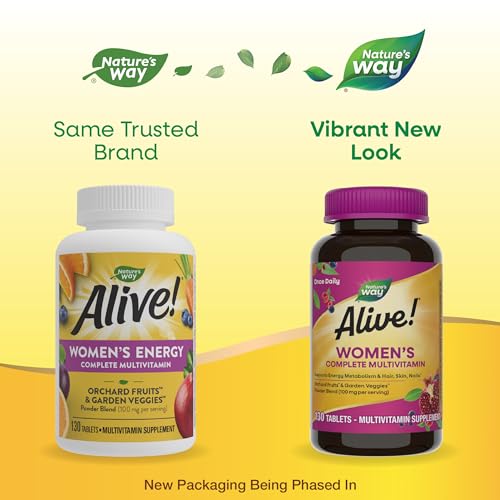 Nature's Way Alive! Daily Multivitamin for Women - Supports Energy, Hair & Skin - 130 Tablets