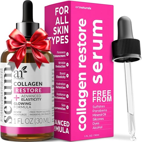 artnaturals Collagen Serum - Reduces Wrinkles, Boosts Hydration, Vegan Formula - 1 oz.