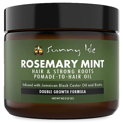 Sunny Isle Rosemary Mint Hair Pomade - Boosts Growth, Nourishes, No Harsh Chemicals - 5oz