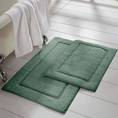 Amrapur Overseas Bath Mat Set - Ultra-Soft, Non-Slip, Oeko-Tex Certified - 2-Pack, Eucalyptus