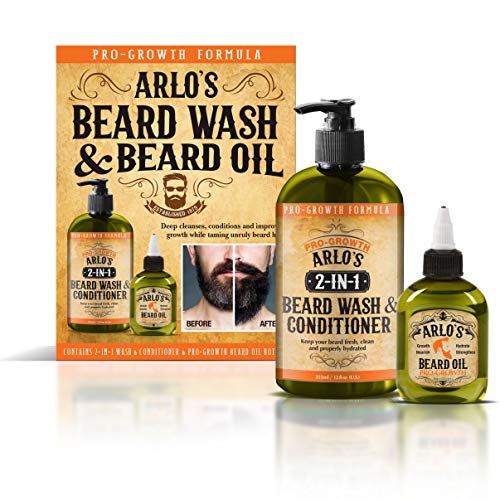 Arlo's 2-in-1 Beard Wash & Conditioner - Nourishing Growth, Natural Ingredients - 12oz