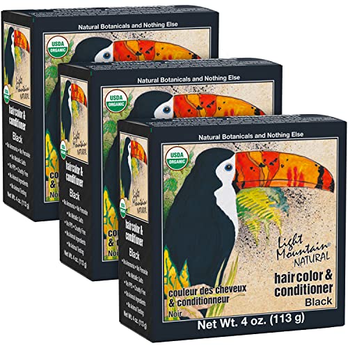 Light Mountain Hair Dye - Nourishing Organic Henna, Chemical-Free Color - 4oz (Pack of 3)