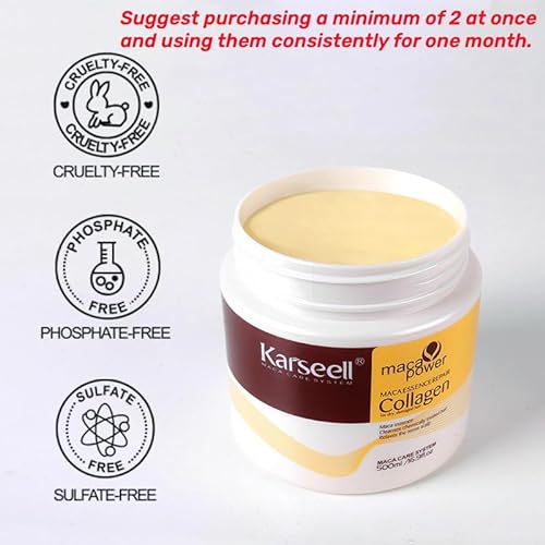 Karseell Hair Mask - Deep Repair with Collagen & Argan Oil, Paraben-Free - 16.9oz