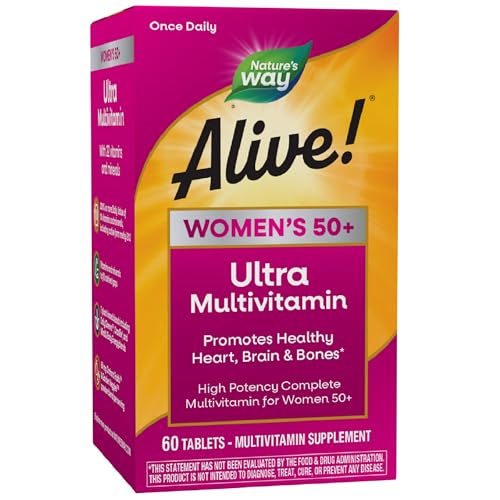 Nature’s Way Alive! Women’s 50+ Multivitamin - Supports Heart, Brain, Bone Health - 60 Tablets