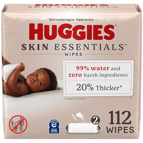 Huggies Skin Essentials Baby Wipes - Hypoallergenic, Dermatologist Tested, 99% Water - 112 Count