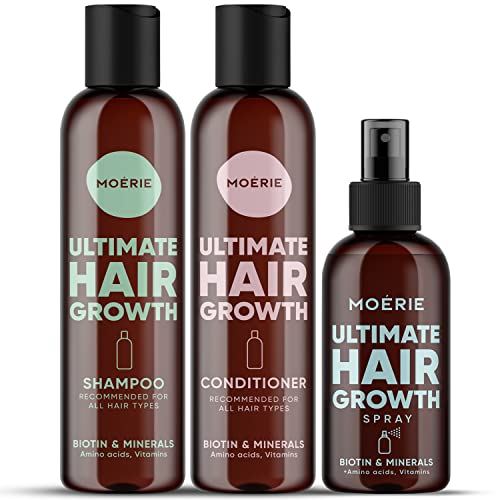 Moerie Hair Care Set - Boosts Growth and Volume, Vegan & Cruelty-Free - 3 Products