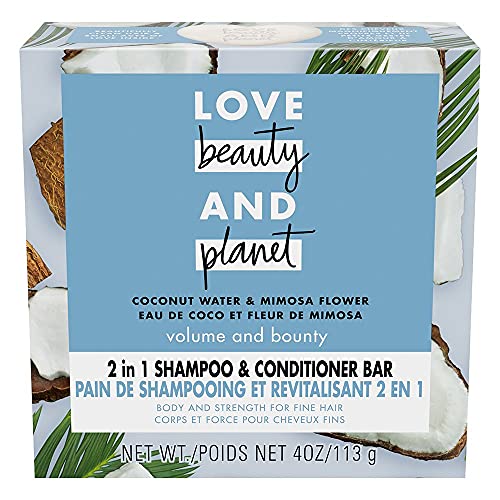 Love Beauty And Planet 2-in-1 Shampoo & Conditioner Bar - Volume for Fine Hair, Vegan - 4oz