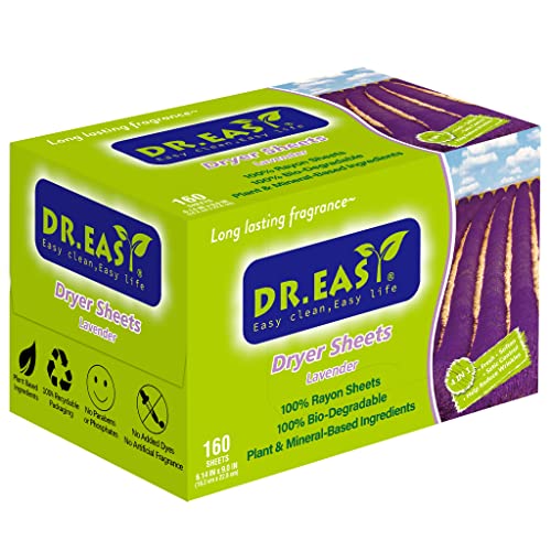 Dr.Easy Dryer Sheets - Softens Laundry, Reduces Static & Wrinkles, Plant-Based - 160 Ct