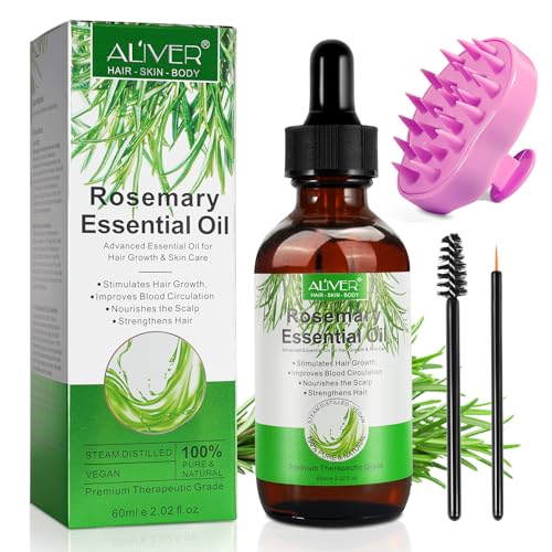 Organic Rosemary Oil for Hair Growth - Nourishes Scalp, Enhances Hair & Eyelash Growth - 2.02 Fl Oz