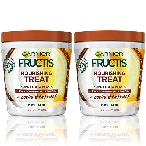 Garnier Fructis Nourishing Hair Mask - 98% Naturally Derived, Softens & Controls Frizz - 13.5oz