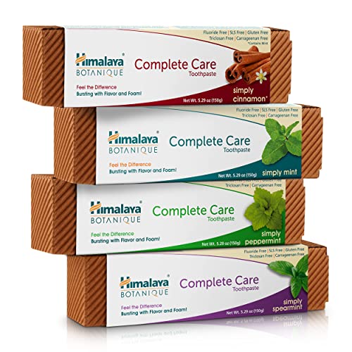 Himalaya Botanique Toothpaste - Herbal Formula, Fluoride-Free, Fresh Breath - 4 Pack, 5.29 Oz