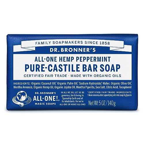 Dr. Bronner's Pure-Castile Bar Soap - Moisturizing Organic Oils for Hair, Face & Body - 5oz