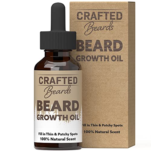 Crafted Beards Beard Growth Oil Serum - Promotes Thicker, Healthier Beards - 1 fl oz, Unscented