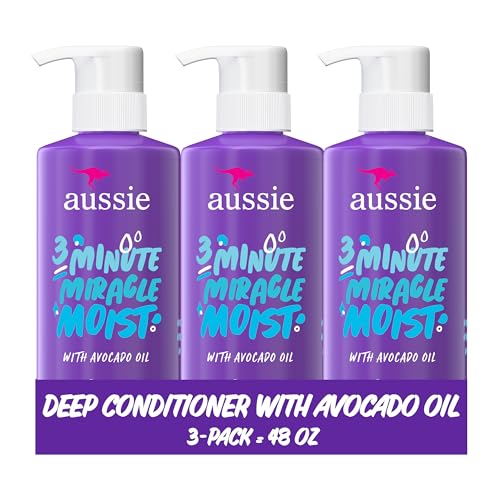 Aussie 3 Minute Miracle Deep Conditioner - Nourishing Avocado & Jojoba Oils, Paraben-Free - 48oz