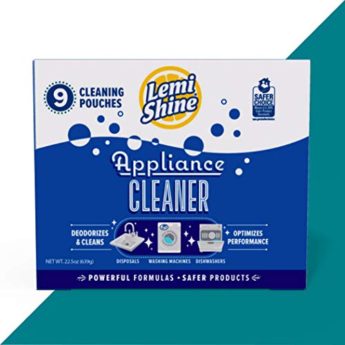 Lemi Shine Dishwasher Cleaner - Citric Acid Powered, Odor Eliminator, EPA Safer Choice - 9 Pouches