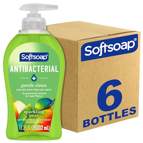 Softsoap Antibacterial Hand Soap - Gentle Clean, Sparkling Pear Scent, Paraben-Free - 6 Pack