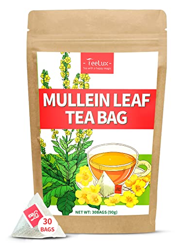 TeeLux Mullein Leaf Tea - Caffeine-Free Herbal Blend, Rich in Vitamins - 30 Unbleached Bags