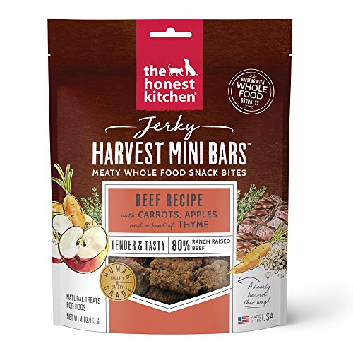 The Honest Kitchen Dog Treats - High Protein Beef & Carrot Bars, Human Grade - 4oz