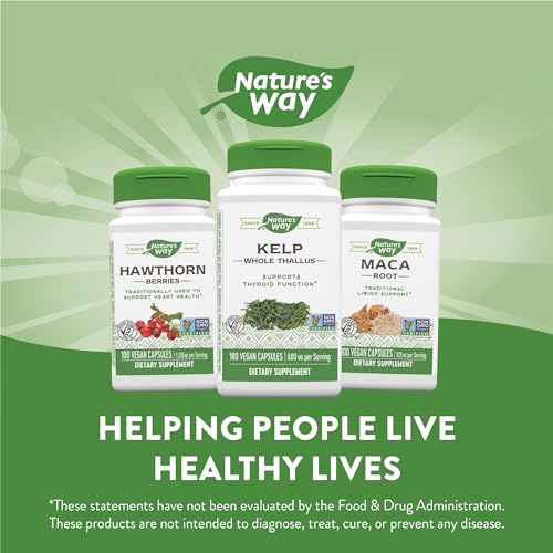 Nature's Way Kelp Dietary Supplement - Supports Thyroid Health, Vegan & Non-GMO - 180 Capsules