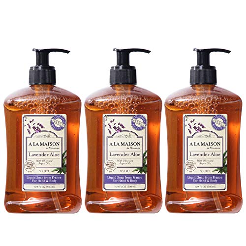 A LA MAISON Lavender Aloe Hand Soap - Triple Milled, Vegan, Paraben-Free, 16.9oz (3 Pack)