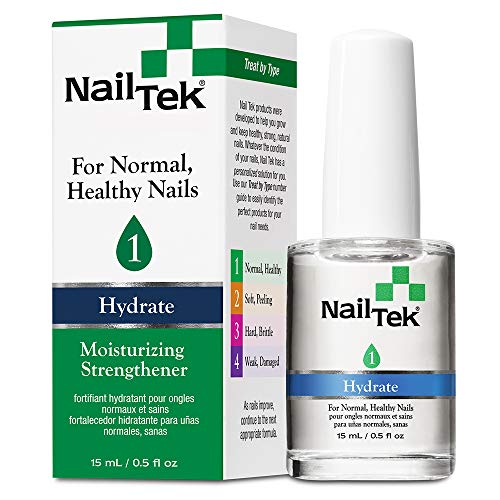 Nail Tek Hydrate 1 Nail Strengthener - Nourishes, Protects from Breakage, 0.5 oz, 1-Pack