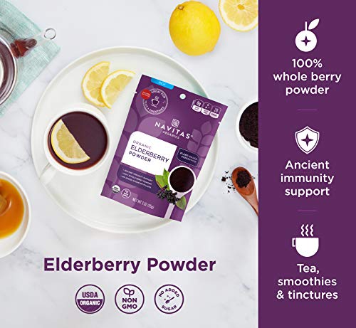 Navitas Organics Elderberry Powder - Immune Support, Organic & Non-GMO - 3oz, 28 Servings