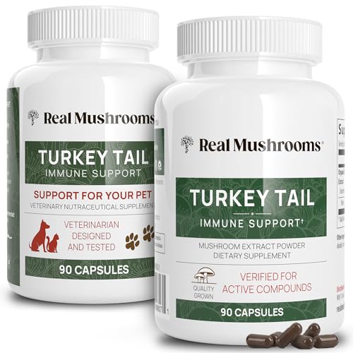 Real Mushrooms Turkey Tail Supplement - Immune Support, Vegan, Non-GMO, 90 Capsules