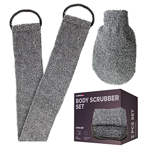 CLINKINON Body Scrubber Set - Gentle Exfoliation, Vegan & Cruelty-Free - 2 Pcs for Shower Care