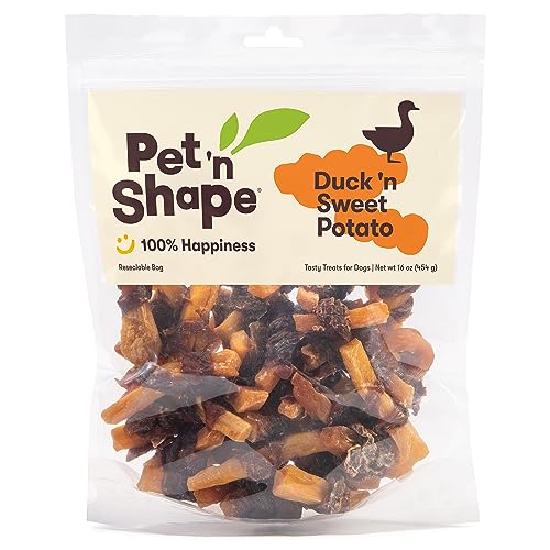 Pet 'n Shape Dog Treats - Grain Free, Natural Duck & Sweet Potato, Resealable 16oz