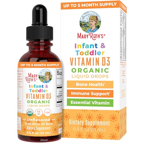 MaryRuth's Vitamin D Drops - Immune Support for Infants & Toddlers, Vegan, Non-GMO - 90 Servings